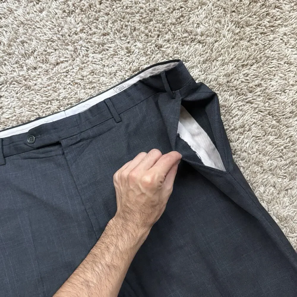 Canali Made In Italy Grey Suit And Pants 2 Button 100% Wool Size 42R Size 36W